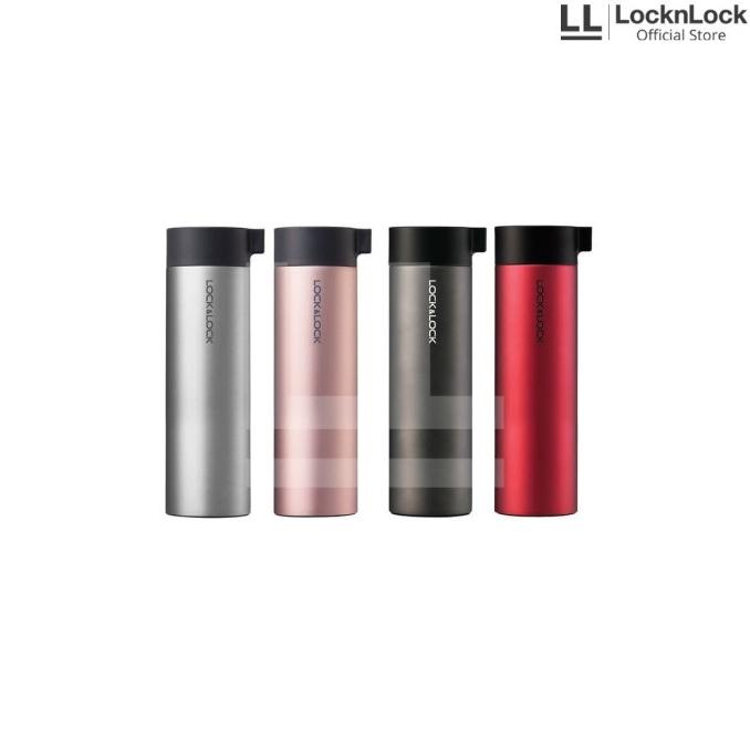 LocknLock LHC4121B|R|S Knob Termos Air Minum Hot&Cool 400ML - Merah, Hitam, Gold, Pink, Stainless