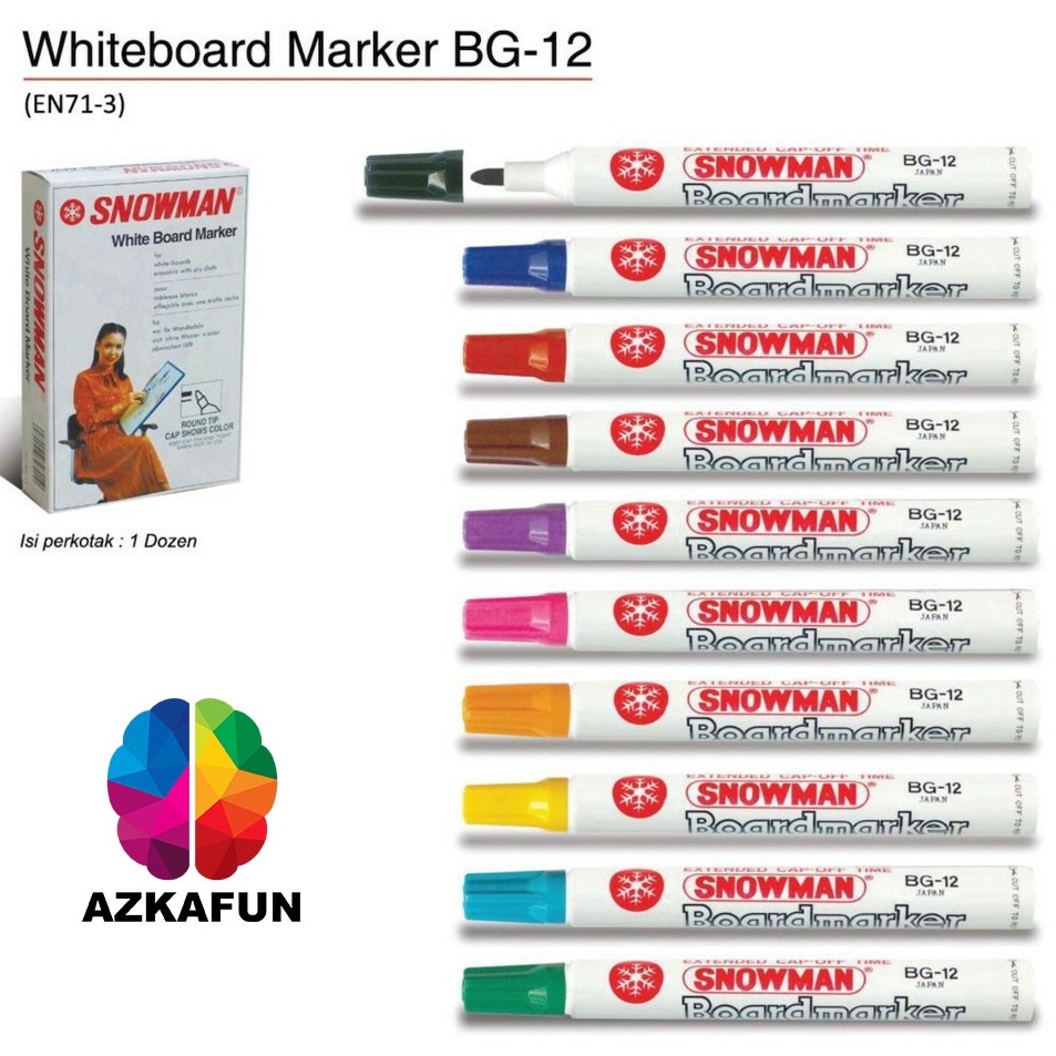 

✥Super Promo➤ Spidol Whiteboard SNOWMAN BG-12 Boardmarker - Single G64 ➞