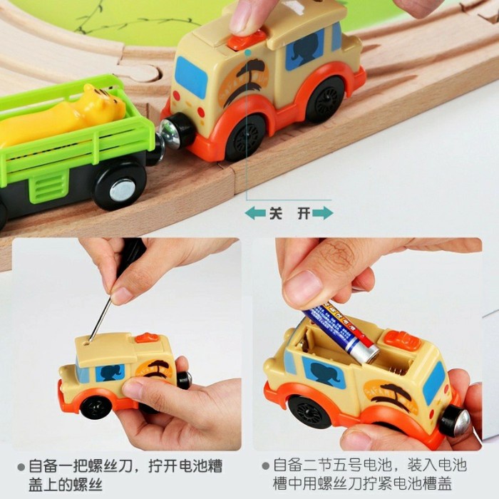 PROMO WOODEN JUNGLE TRAIN SET, JUNGLE RAILWAY TRAIN, WOODEN ZOO TRAIN TRACK TERBARU