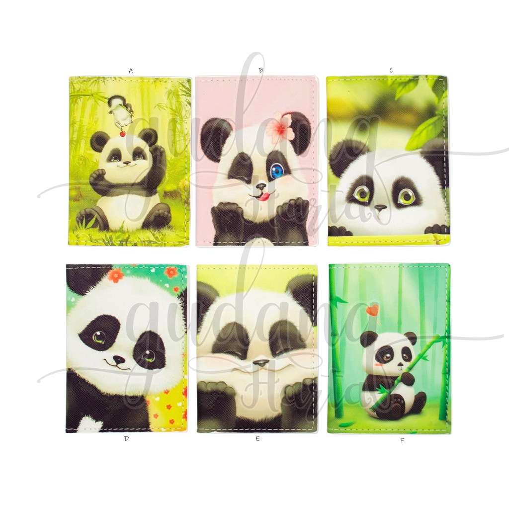Passport Case Cover Panda Cover Case Kulit Motif Panda Chubby GH 313011