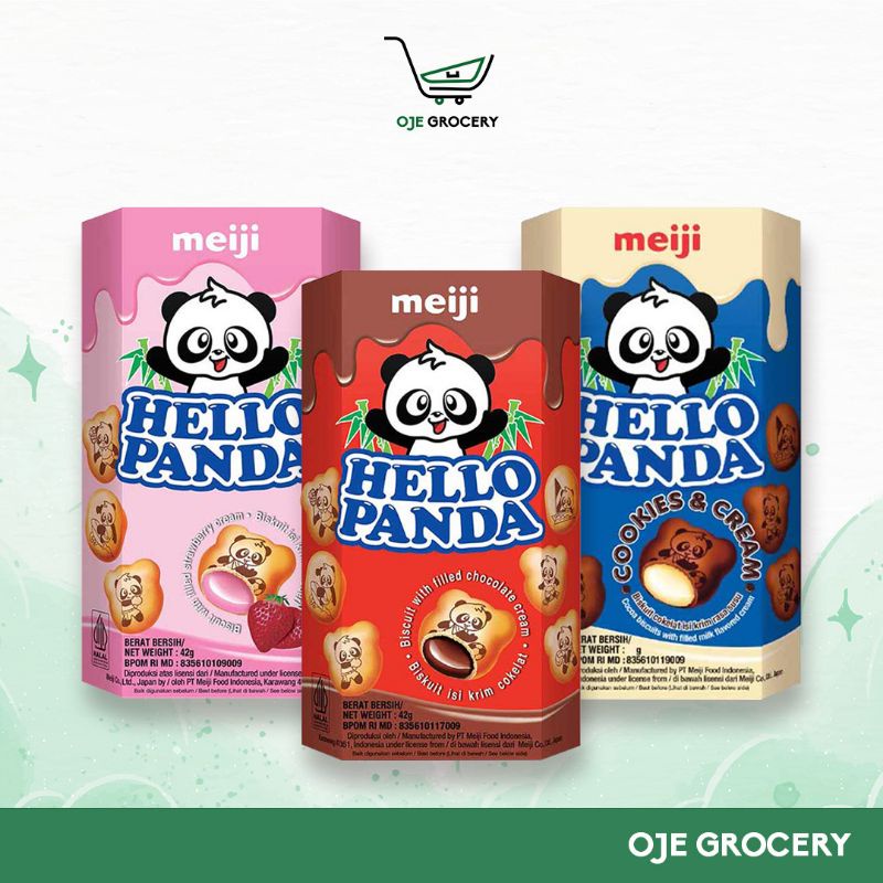 

MEIJI BISKUIT - HELLO PANDA 42GR - COOKIES AND CREAM - STRAWBERRY - CHOCOLATE