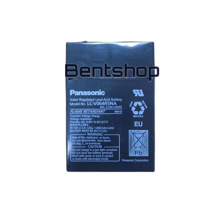 Aki Accu Lead Acid Battery Panasonic 6V 4.5Ah Original