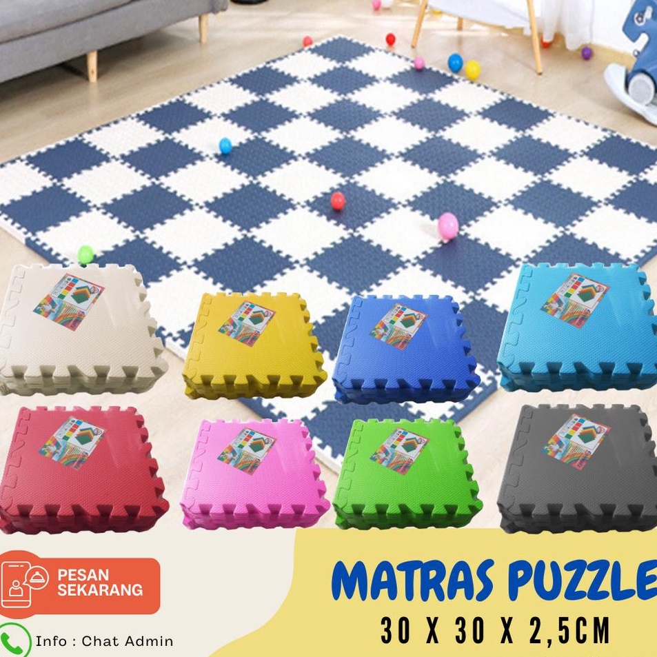 ー GROSIR Karpet Matras Eva Foam TEBAL 2,5CM / Matras Puzzle / Alas Lantai Bermain Anak 30x30cm Harga