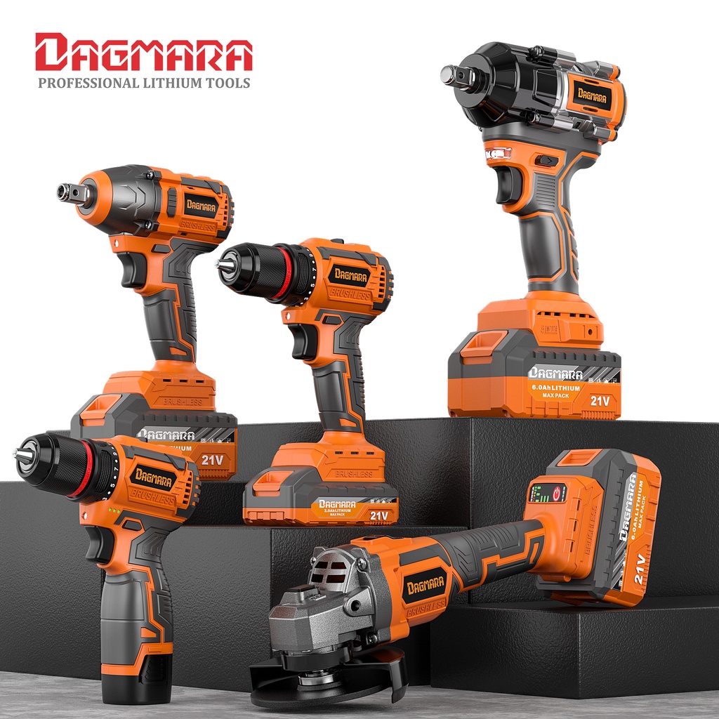 Dagmara seri orange  Brushless Heavy Duty Cordless tools(impact wrench/cordless drill/angel grinder)