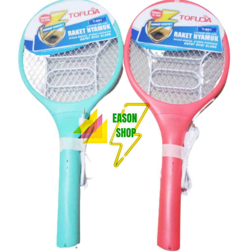 (R9F5).. Raket Nyamuk 2 In 1 Pembasmi Nyamuk Baterai Lhitium Kabel Charger Warna Macaron Raket Nyamu