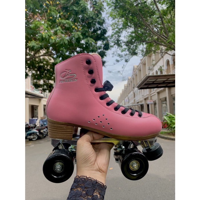 Papaison Roller Skate / Sepatu Roda Quad Skate Pink Berkualitas