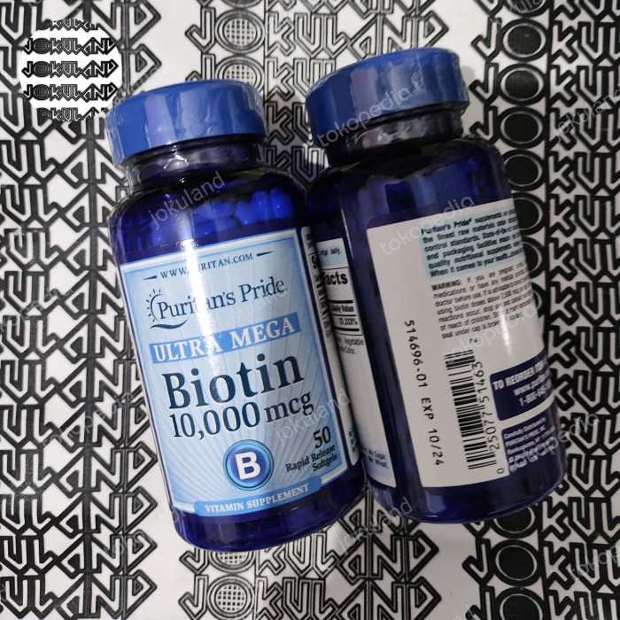 [BIOTIN] BIOTIN 10000 MCG 50 SOFTGEL PURITAN'S PRIDE ORIGINAL SEGEL