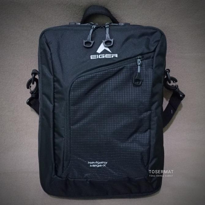 Eiger 3 logic Navigator Mega-X ori tas ransel selempang laptop - hitam