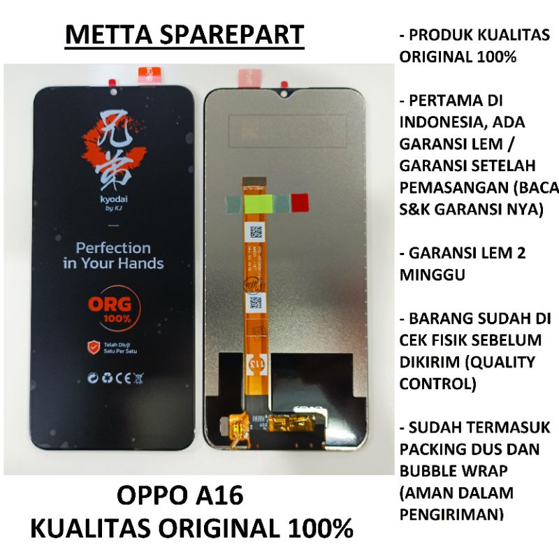 Kualitas Original 100% LCD Touchscreen Oppo A16