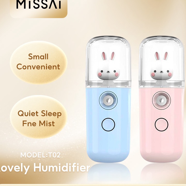 COD Missai T02 Nano Spray USB Rechargeable Mist Sprayer Mini Nano Face Spray Facial Body Steamer Moi