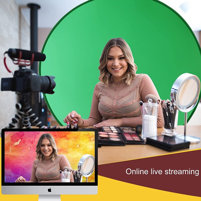 PORTABLE GREEN SCREEN BACKDROP KAIN BACKGROUND GREEN SCREEN UNTUK EDIT