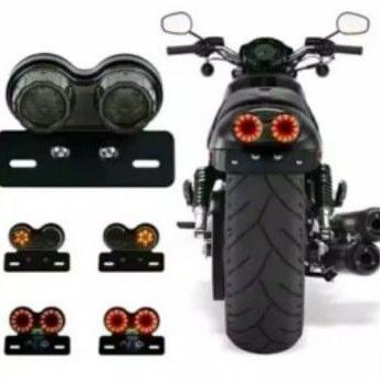 Lampu Stoplamp led motor custom Lampu stop variasi untuk rx king harley, japstyle stop bulat breket