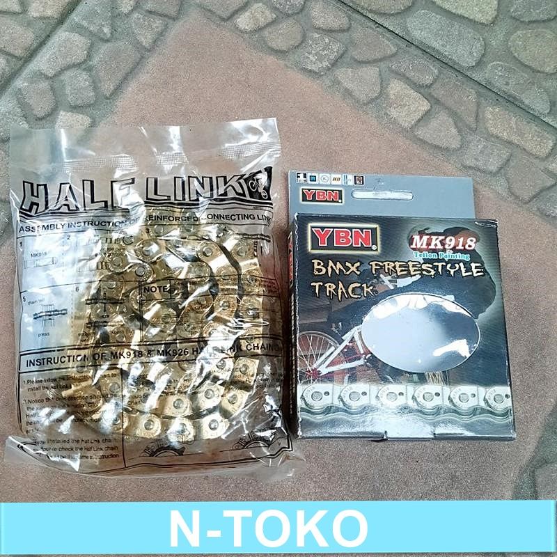 RANTAI BMX HALFLINK YABAN 918 GOLD dan SILVER Sepeda Sparepart Termurah