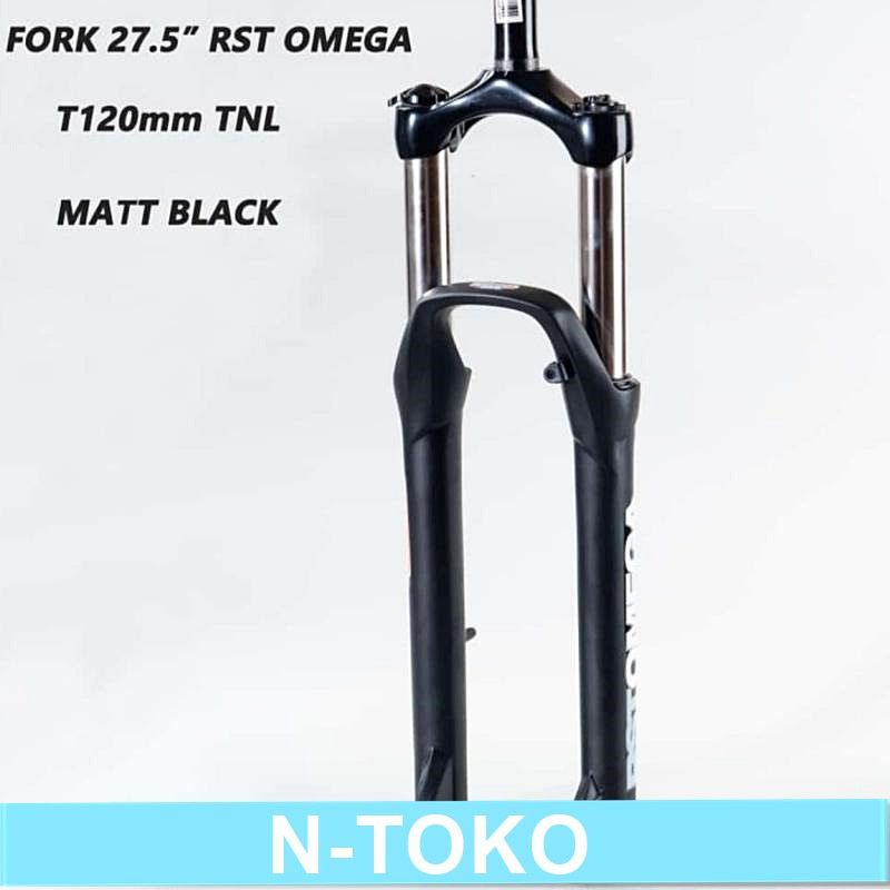 GARPU SEPEDA - FORK RST OMEGA 27.5 T120 HITAM Sepeda Sparepart Termurah