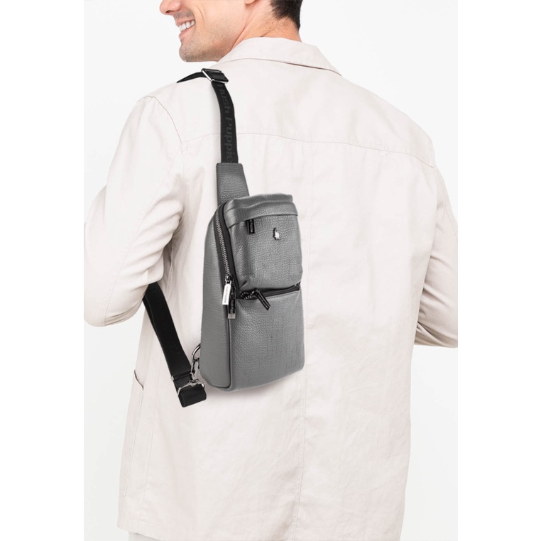 Tas Selempang Hush Puppies Original Pria Bahu Warna abu Lebaran Bermerk Limited Edition Alen Chest B