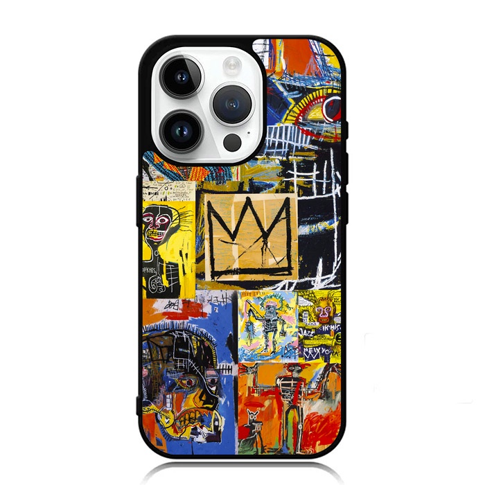 Casing Case Custom iPhone 15 14 13 12 11 XR XS X 8 7 6 5 SE Pro Max Mini Plus Basquiat Art AE2083 Ha