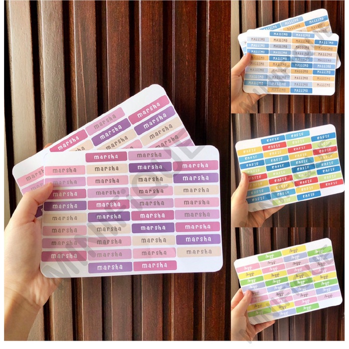 

Terlaris Cutting Stiker Label Nama Anak Warna Waterproof