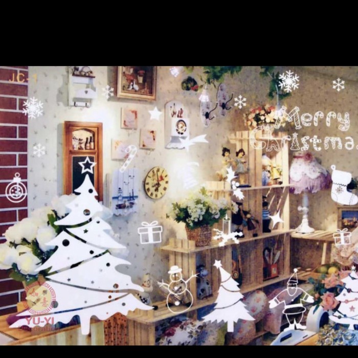 Ready stok STIKER KACA / TEMPELAN KACA ETALASE / HIASAN NATAL JC-1