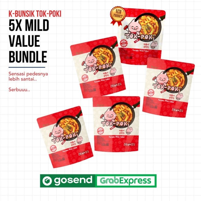 

K-Bunsik Tokpoki/Tteokbokki/Tok-Poki Instan Halal Mui (Mild Bundle 5) Bestseller Mie Impor