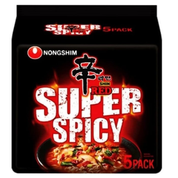 

Nongshim Shin Red Super Spicy Ramyun Multi (120Grx5) 600Gram Bestseller Mie Impor