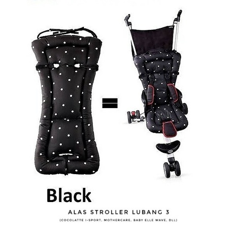 Alas Stroller Isport/Stroller Pad Isport Black Polka Bestseller Alas Stroller