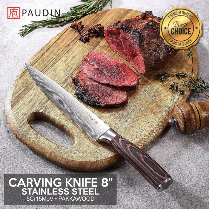Pisau Dapur Paudin N9 Kitchen Carving Slicing Knife 8" Stainless Steel
