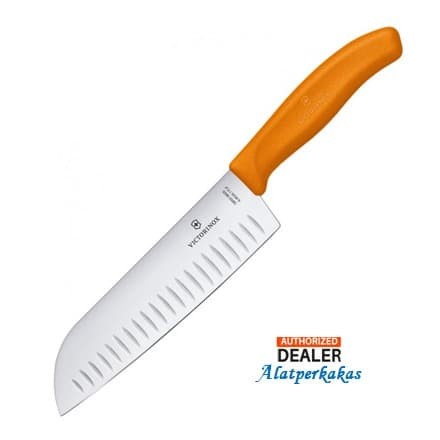 Pisau Santoku Chef 17Cm Victorinox Carving Fluted Edge Knife Original