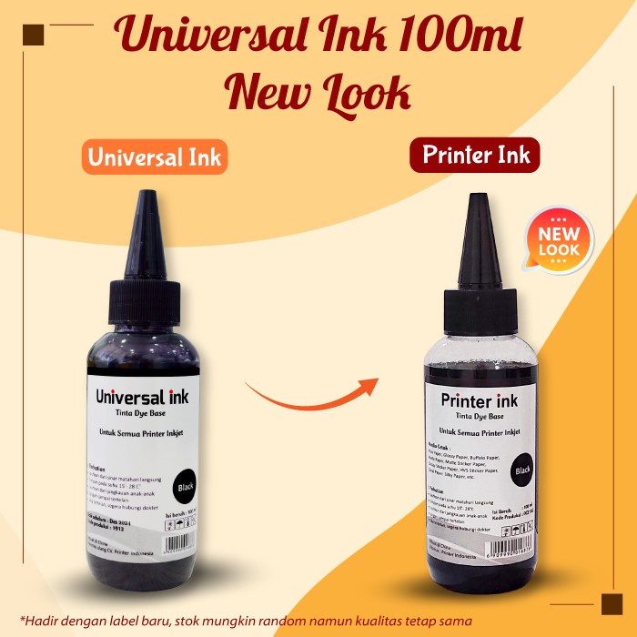 

best seller tinta universal ink magenta 100ml, tinta dye base tutup kerucut