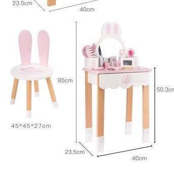 DISKON SPESIAL MAINAN WOODEN DRESSER MEJA RIAS BUNNY ANAK PEREMPUAN NUNU KIDS TERLARIS