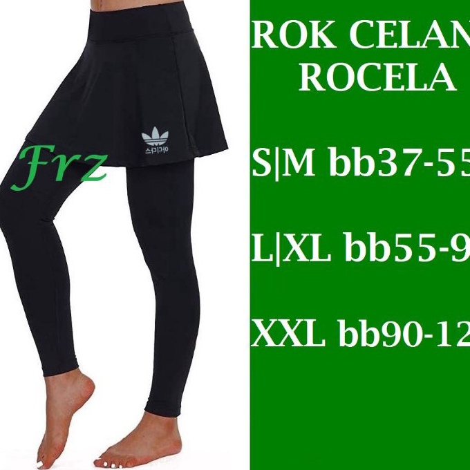 [K-28W✓> Rocela Celana Legging + Rok Senam  Olah Raga Wanita Leging ROK Sport Ukuran Jumbo dan STD U