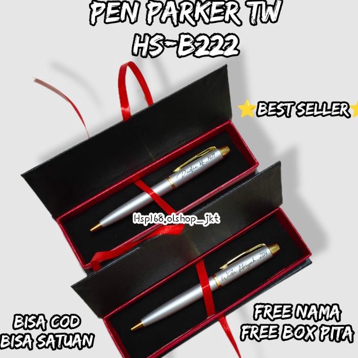 

(❤/❣WHL] Pulpen HS-B222 Pen Model Parker Free Nama | Pulpen Metal Pen Parker TW Promosi Custom Laser Grafir | Pen Metal Model Putar tinta hitam | Pen Promosi | Hadiah Kado Souvenir giftberrkualitas..!
