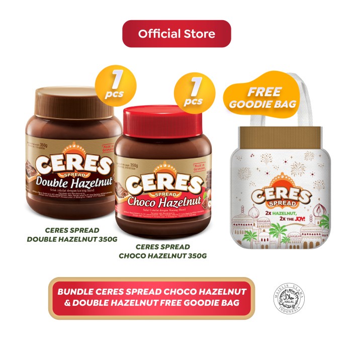 

Bundle Ceres Spread Choco Hazelnut & Double Hazelnut Free Goodie Bag
