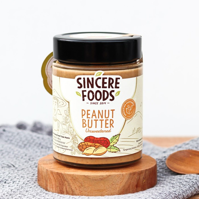 

300g Peanut Butter Unsweetened Selai Kacang Tanah - Sincere Foods