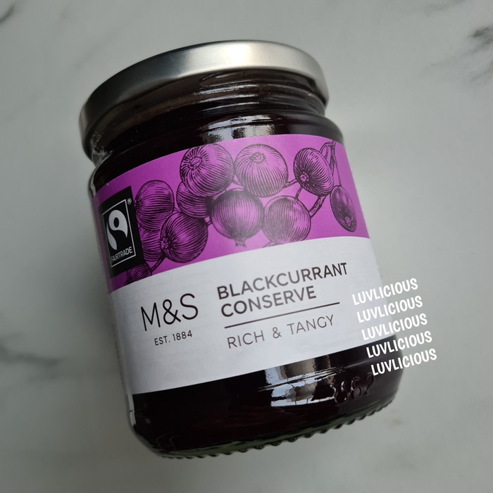 

M&S MARK MARKS & AND SPENCER BLACKCURRANT CONSERVE JAM SELAI ROTI