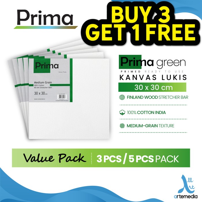 

Kanvas Lukis Prima Green 30X30Cm Value Set 3 Cotton Canvas