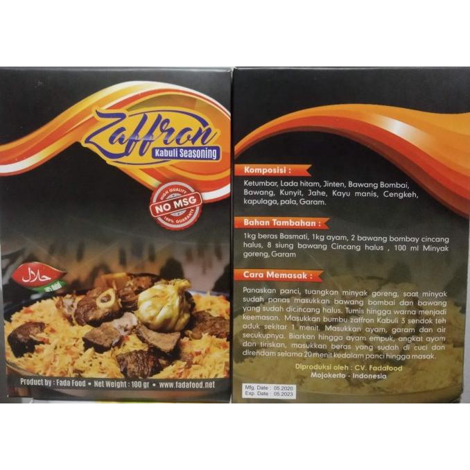 

Produk Unggulan] Bumbu Nasi Kebuli Zaffron 100 gram halal