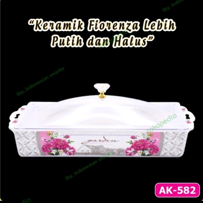 Terlaris Tempat Kue Fiorenza Keramik/ Wadah Kue Bertutup