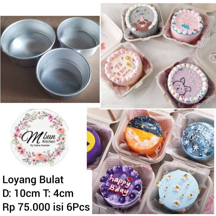 Terlaris 6Pcs Loyang Bento Cake / Luch Box Cake 10Cm