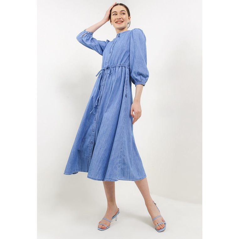 Dress Hush Puppies Original Wanita Atasan Material katun tidak transparan, ringan dan stretch Kantor