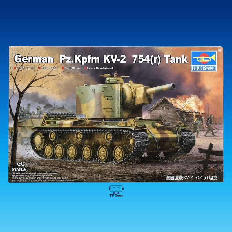 [Tf toys] Miniatur Model kit Mokit Tank Kv2 Kv-2 1:35 1/35 Trumpeter