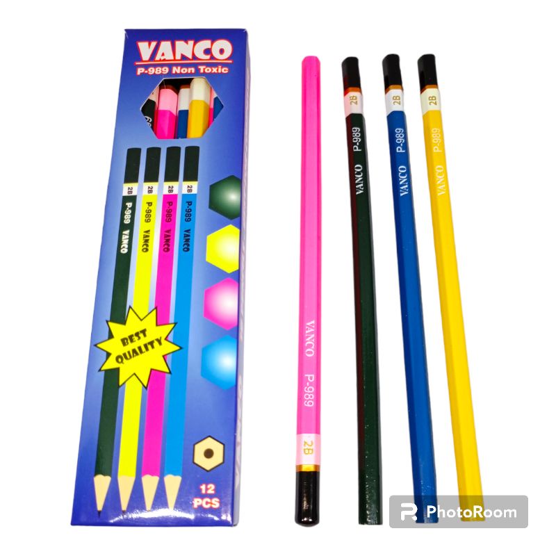 

(12 pcs) Pensil 2B p-989/Pensil VANCO p-989