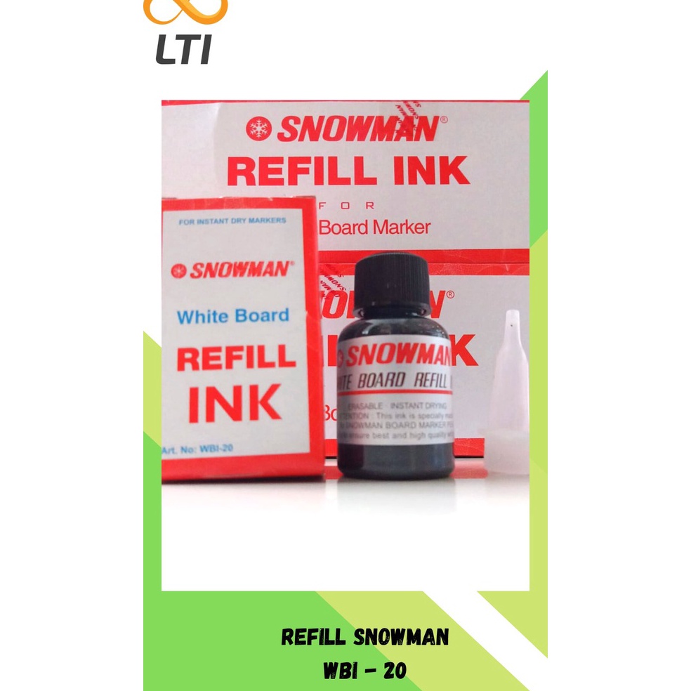 

Terkini¯Refill Isi Tinta Spidol / Marker Papan Tulis White Board Snowman WBI 20 Hitam Biru Merah