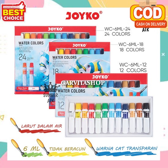 

Cat Air Anak Set Lengkap Lengkap Semua Warna Padat Cair Cat Air Lukis Lengkap Cat Lukis Kanvas Water Color Set Watercolour Painting Watercolor Set Art Murah Dan Bagus Non Toxic Tidak Beracun Cat Air Water Color Joyko Wac-6Ml 12 , 18 , 24 Warna