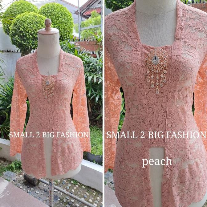 kebaya brukat brokat peach hitam hijau sage army kuning putih marun