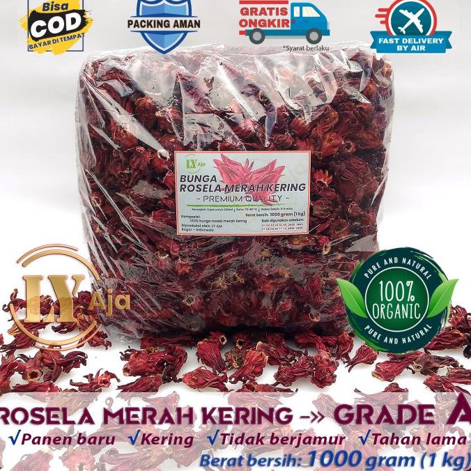 

Teh Bunga Rosela Merah Kering 1 Kg Rosella Roselle LY Aja 1Kg