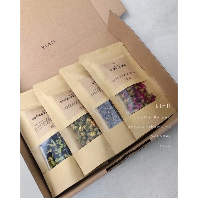 

tisane gift set flower tea chrysantemums butterfly pea rose lavender