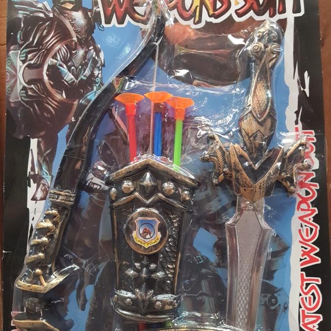 Mainan Pedang Tameng dan Panah panahan Set