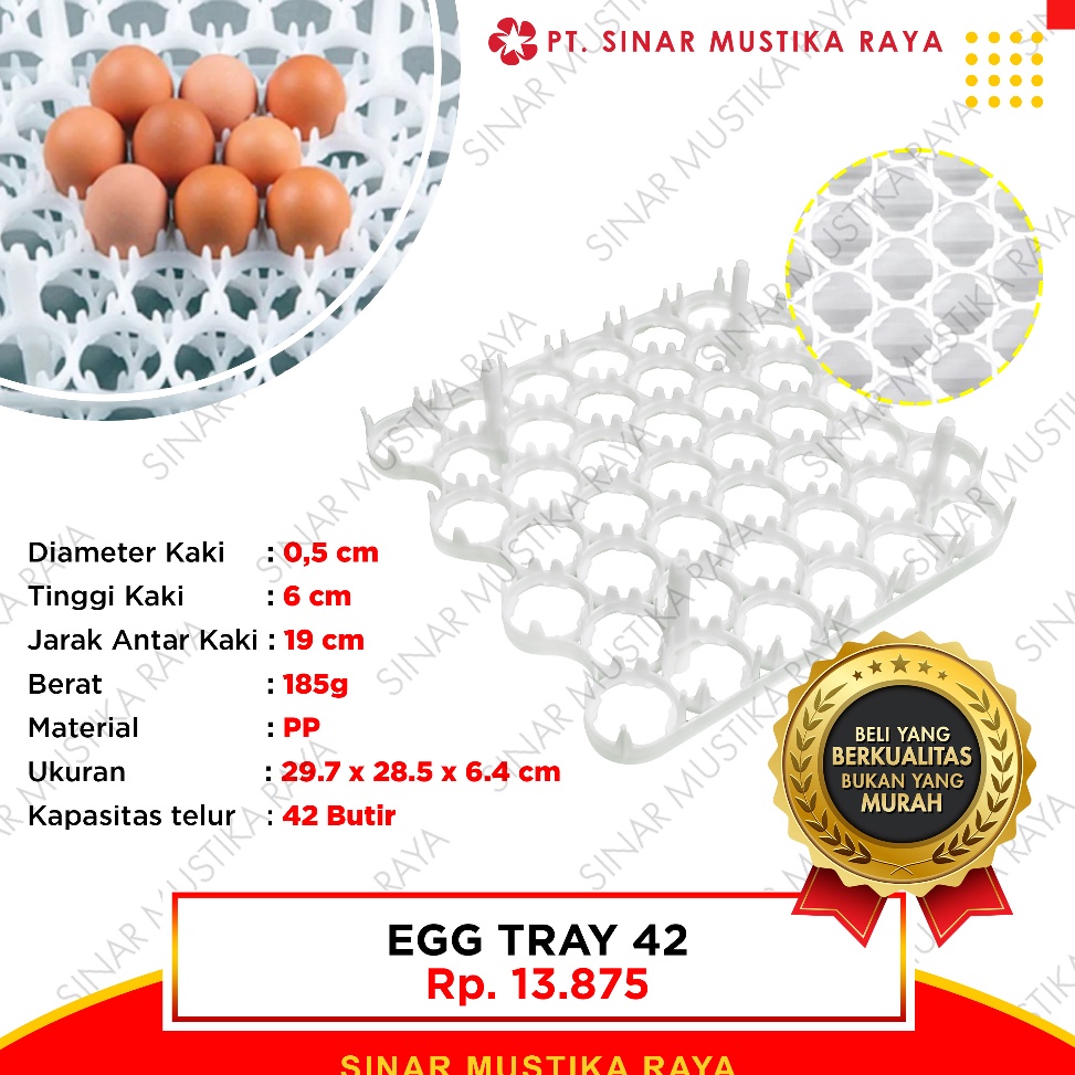 DirekomendasikanD8p3O Egg Tray 42 - Rak Tempat Penetasan Telur Ayam Bebek Incubator Hatchery