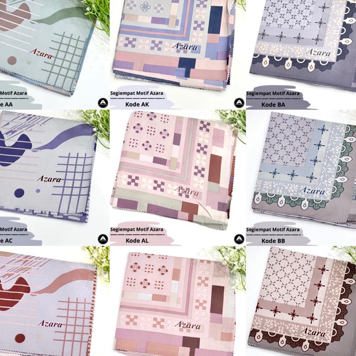 12.12 Promo Brand Hijab Segiempat Motif Azara Laser Cut grosir