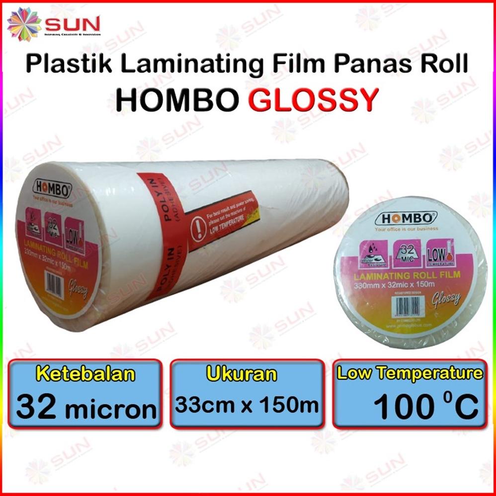 

ERA031 Plastik Laminating Panas Roll Hombo 32 micron 33 cm x 150 m Glossy / Doff Low Temperature ( untuk mesin Laminating laminasi panas roll ) **